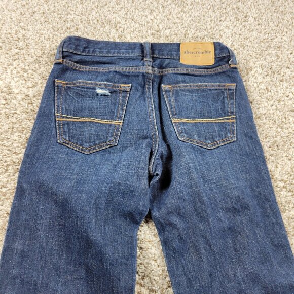 Abercrombie Kids Jeans Boys 12 Classic Straight Denim Dark Wash Distressed - Picture 6 of 9